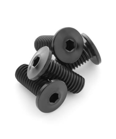 Terske Ultra-Low Profile Superlight Titanium Bottle Cage Bolts Black 4-Pack