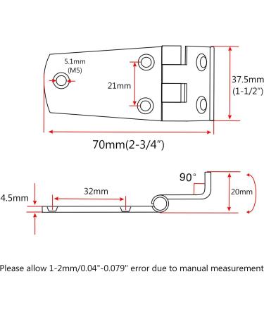 NRC&XRC Marine Grade 316 Stainless Steel Offset Short Side Casting Hinges (Pair) - Heavy Duty 3/16 Thick for Boat, RV Cabinets - 2-3/4 x 1-1/2 - Buy Online on SooperMarket.com