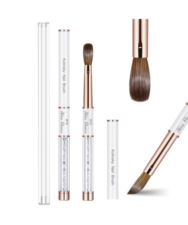 Acrylic Nail Brush Size 10 100% Real Kolinsky Art Nail Brush for Acrylic Powder Application Handmade Women Manicure Nail Extension Tool for Professional DIY Home Salon and Beginners #10