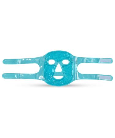 Perfecore Facial Mask for Puffy Eyes and Migraine Relief - Hot Cold Gel Beads Compress Pack - Spa Therapy Wrap for Sinus and Headaches - Blue - Buy Online on SooperMarket.com