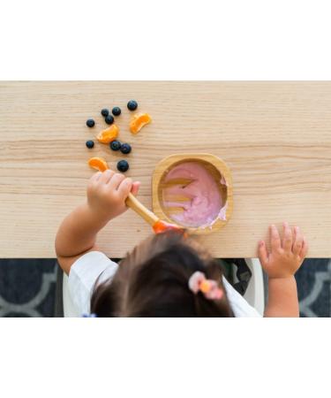 eco rascals Natural Bamboo Baby Bowl and Spoon Set | Suction Stay Put Feeding Bowl | BPA-Free | Orange Color - Buy Online on SooperMarket.com