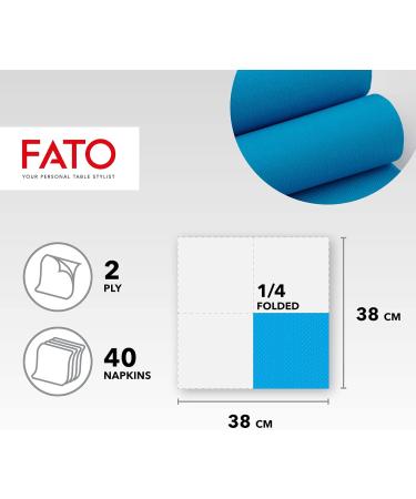FATO Disposable Paper Napkins - Soft & Gentle 40 Pack 38x38 cm Turquoise 2-Layer 100% Pure Cellulose FSC Certified - Buy Online on SooperMarket.com