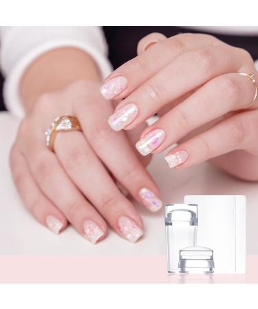 Greoer French Tip Stamper Kit 2 Pieces Clear Nail Art Jelly Stamper with 2 Pieces Scrapers Long Short Soft Silicone Jelly Stamper for Nails French Nail Line Tools for French Manicure DIY Salon - Buy Online on SooperMarket.com