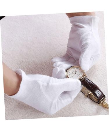 Anneome 12 Pairs Moisturizing Dry Hands Warm Food Handling Glove Hair Coloring Chemical Stretchable Lining Glove Safety White S:21X8cm White - Buy Online on SooperMarket.com