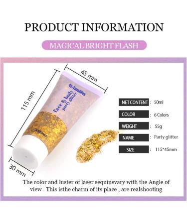 Turelifes Chunky Glitter Gel - Festival Glitter Body Gel for Face, Hair & Nails - 50ml Sparkling Purple - Easy to Apply & Remove - Buy Online on SooperMarket.com