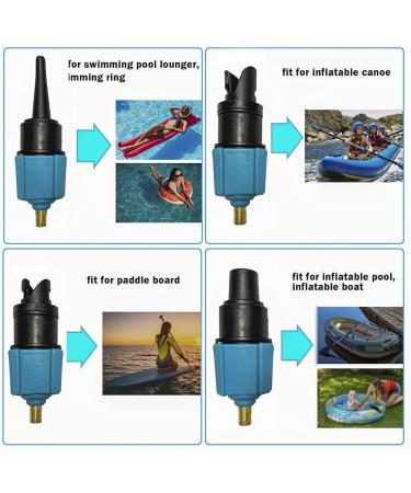 Paddle Board Pump Adapter | FIPASEN Air Pump Adaptor with 4 Valve Nozzles | for Inflatable Boat, SUP, Bed | Compressor Converter - Blue - Buy Online on SooperMarket.com
