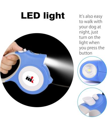 Makife Retractable Dog Leash 5m for Large & Medium Dogs | Includes Flashlight & 15 Dog Droppings Bags - Ideal for Easy Walks - Buy Online on SooperMarket.com