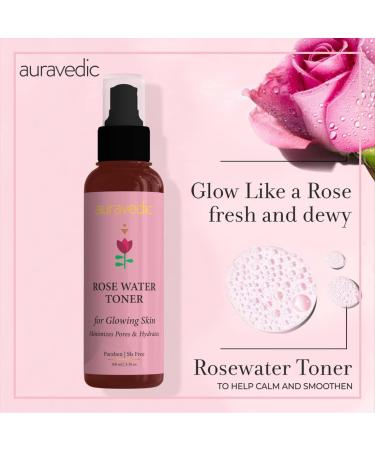 Rose Water Toner Spray | Hydrating Facial Mist for All Skin Types | Reduces Pores & Balances pH | 3.38 Fl Oz (100ml - Buy Online on SooperMarket.com