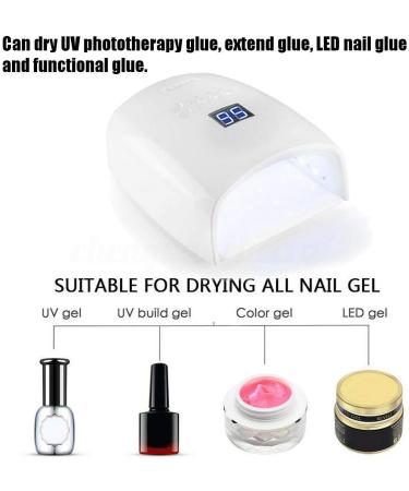 Rechargeable Cordless 66w UV Led Nail Lamp for Gel Polish - 5 Timer Settings, LCD Display - White - Buy Online on SooperMarket.com