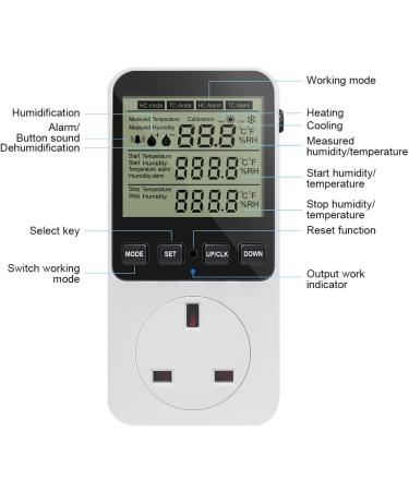 KETOTEK Digital Humidity Controller Plug 230V with Alarm for Humidifier/Dehumidifier - Ideal for Reptile Terrariums - Buy Online on SooperMarket.com