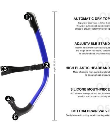 SACBOLA Dry Snorkel for Advanced Swim Training - Blue | Perfect for Pool Swimming & Open Water Snorkeling - Buy Online on SooperMarket.com