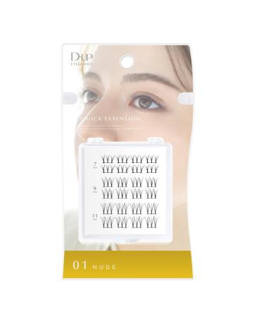 3-Type Quick Extension False Eyelashes False Lashes for Nature Look Eye Look Japanese Natural Looking Fake Eyelashes for All-Day Long Lasting Wear Lightweight & Easy to Apply 24 pcs 01 Nude