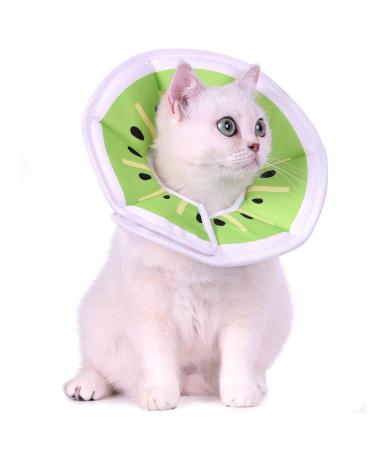 Supet Halskrause cat adjustable neck rope cat collar restoring collar collar Cone after surgery and injuries (kiwi s) s (neck: 14-23cm) kiwi