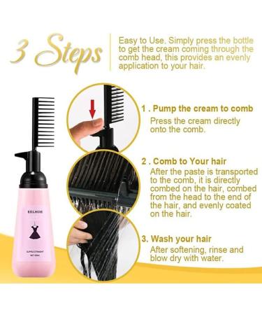 Dajidafu Universal Curly Hair Straightening Cream with Brush Smoothing Hair-styling Nourishing Beauty Accessory for Professional - Buy Online on SooperMarket.com