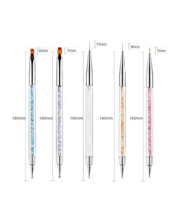 5 Pcs Nail Art Brush Set - Multicolored Nail Design Liner & Dotting Pens for UV Gel & Acrylic Nails | Best Nail Accessories - Buy Online on SooperMarket.com