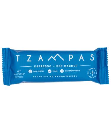 Tzampas Energierliegel Espresso Energy Bar - Organic Vegan Power Snack with Roasted Barley & Espresso Beans (16x40g) - Healthy Additive-Free Cycling Fuel - Buy Online on SooperMarket.com