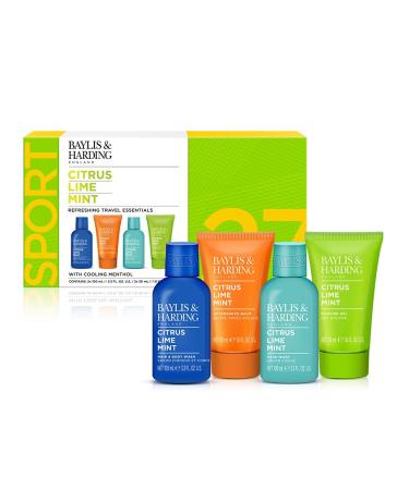 Baylis & Harding Citrus Lime & Mint Men's Refreshing Travel Essentials Gift Set (Pack of 1) - Vegan Friendly