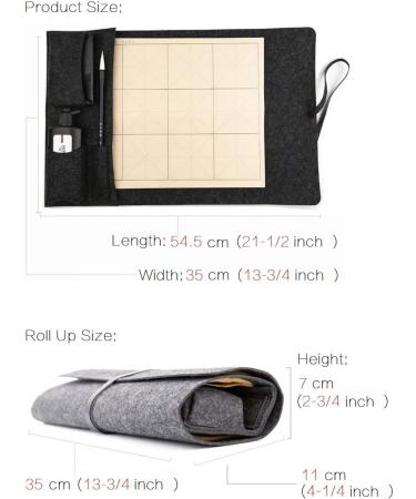 Qiming Wenfang Chinese Calligraphy Brush Set with Portable Roll-up Mat - 5pcs Set (9cm) - Buy Online on SooperMarket.com