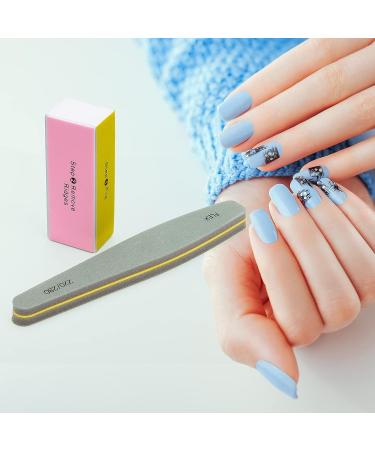 Ahier Professional Nail Files and Buffer Kit - 10 PCS, Rectangular Art Care Buffer Blocks & Double-sided Nail File Blocks for Salon Nail Art - Ten Colors - Buy Online on SooperMarket.com