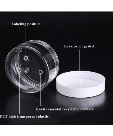 12PCs Clear Mini Plastic Containers - 100ml/80g Empty Small Cans for Creams DIY & Roben Cosmetics - Wide Mouth with Lid - Buy Online on SooperMarket.com