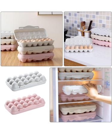 OSALADI 2pcs 18 Egg Storage Box Filled Plastic Eggs Fridge Egg Dispenser Egg Storage Tray With re-usable Assorted Color 30x15cm - Buy Online on SooperMarket.com