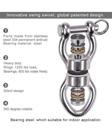 SELEWARE Silent Bearing Swing Swivel  360 Rotational Device Hanging Accessory with Removeable Buckle for Tree Swing  Hammock Chair  Climbing Rope  Yoga  Kids Swing Swivel 1200LB Capacity Swivel - Style A - Buy Online on SooperMarket.com