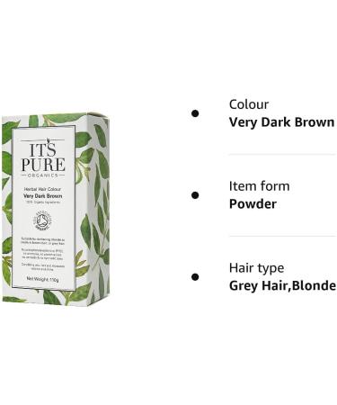 It's Pure Organic Herbal Hair Colour - Very Dark Brown | Natural Hair Dye - Buy Online on SooperMarket.com