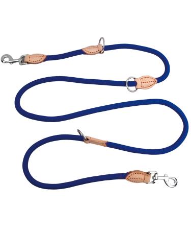 2m dog leash with 2 carabiners nylon double liners robust training lines drag line portable dogs double -leased exercise line permanent for small medium -sized and large dogs (blue)