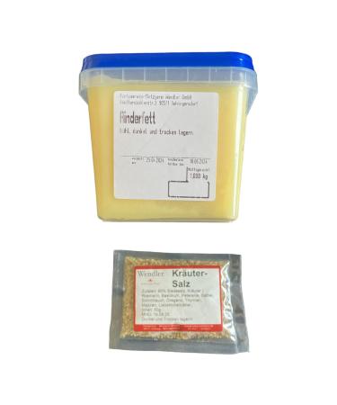 Binding fat/Rindertalg/Rindertschmalz/Tallow homemade (1000G) in the Franconian craft butcher and 50g Wendler's herbal salt 1000.0 gram