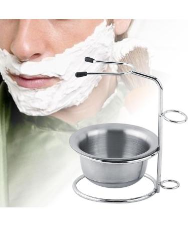 Dekaim Stainless Steel Shaving Brush Stand & Soap Dish Bowl | Manual Razor & Shaving Brush Holder | Premium Silver Shaving Accessories - Buy Online on SooperMarket.com