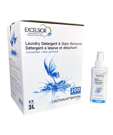 Excelsior - Laundry Detergent with Eco Bottle- Concentrated Liquid - Unscented - Eco-Friendly - Biodegradable Solvent and Phosphate Free - for Standard and High-Efficiency Washers - 3 Liter White 1