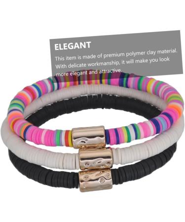 TENDYCOCO 3pcs Clay Bracelet Polymer Clay Manual Jewelry 18X0.6cmx2pcs Blackx2pcs - Buy Online on SooperMarket.com