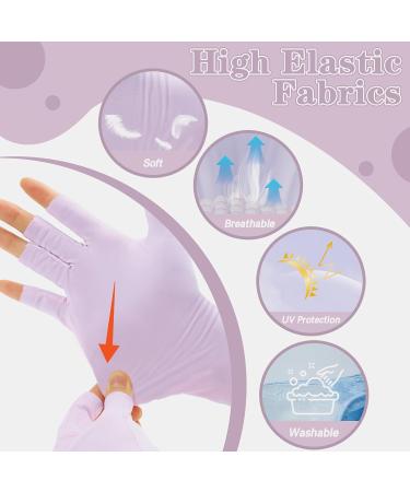 Betinyar 2 Sets of UV Protection Gloves for Gel Manicure UV Gloves for Gel Nail Lamp Protects Hand Skin from UV Rays Sunscreen Gloves(Purple) - Buy Online on SooperMarket.com