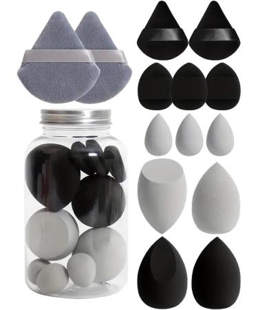 Virtcooy Makeup Puff Beauty Makeup Sponge Set | Portable Sponge Facial Makeup Tools Blender Sponges for Powder Foundation Black - Buy Online on SooperMarket.com