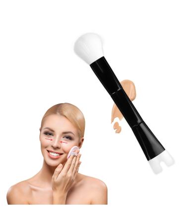 Nose Contour Brush U Shaped Makeup Brush Dual End Nose Contour Brush Pro Contour Duo Brush (Black White)