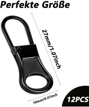 12 Pack Zipper Sliders - Durable Replacement Zipper Pulls for Suitcases Backpacks & Clothes - Black Zip Repair Solution - Buy Online on SooperMarket.com