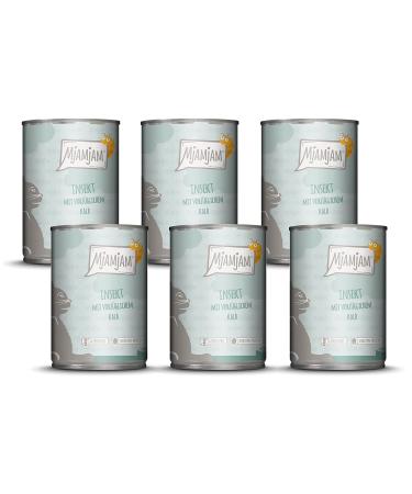 Mjamjam - Premium wet feed for cats - insect with excellent calf 6 -pack (6 x 400 g) grain free with insect protein insect + calf 400 g (6 Pack)