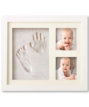 Baby Handprint and Footprint Makers Kit Keepsake For Newborn Boys & Girls, Baby Girl Gifts & Baby Boy Gifts, New Mom Baby Shower Gifts, Baby Milestone Picture Frames Baby Registry, Nursery Decor