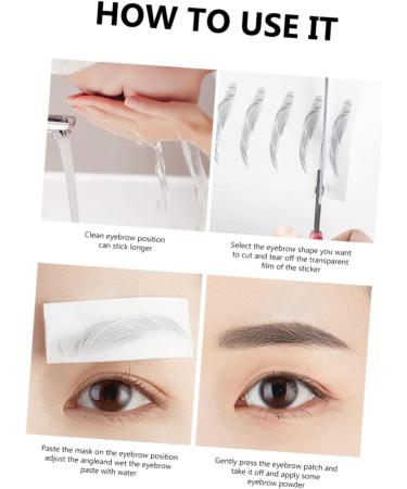 WOFASHPURET 4pcs Eyebrow Stickers Hair Like Eyebrows Stick on Imitation Eyebrow Transfer Stickers 4d Make up - Buy Online on SooperMarket.com