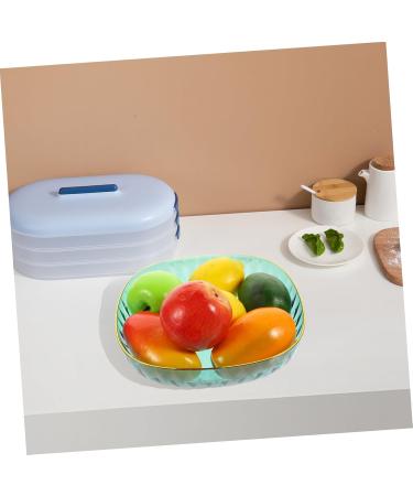 COOLHIYA Fruit Tray Glass Food Container Food Tray Terrarium nut Serving Tray Dessert Bowl Salad Bowl Counter Green 23.5X23.5X6CM - Buy Online on SooperMarket.com