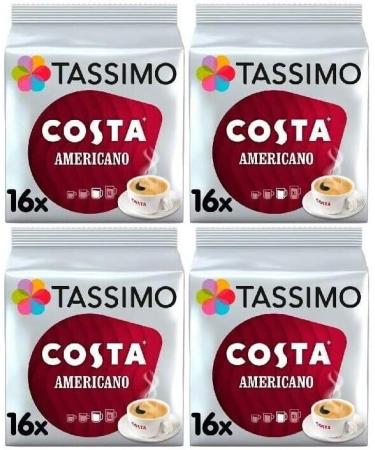 Tassimo Compatible Costa Americano Coffee Pods 16 discs - (Pack of 4 Total 64 discs 64 Drinks) - Buy Online on SooperMarket.com