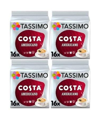 Tassimo Compatible Costa Americano Coffee Pods 16 discs - (Pack of 4 Total 64 discs 64 Drinks)