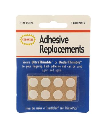 Colonial Needle SM201 Under Thimble Adhesive Replacement 8-Pack Clear Medium