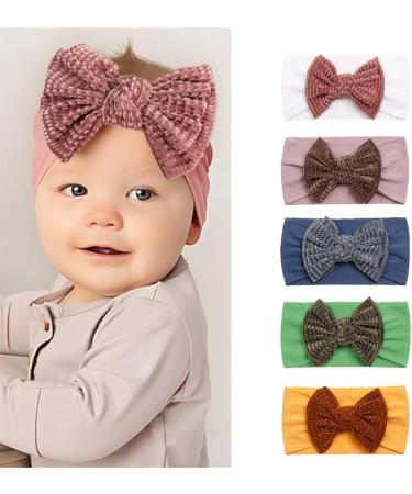 JSGHGDF Bow Hair Bands Elastic Headwear for Girl Autumn Winter Headbands Head Wraps Hairbands Hair Accessories Photography Props Deep Pink - Buy Online on SooperMarket.com