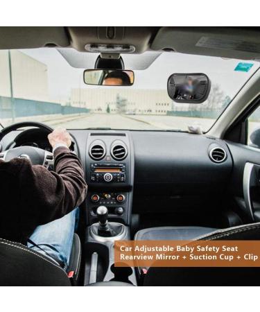 Universal Adjustable Car Baby Rear View Safety Mirror - Suction Cup & Clip - Black | 1 Piece - Buy Online on SooperMarket.com