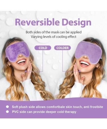 NEWGO Cooling Eye Mask - Reusable Hot/Cold Gel Therapy for Puffy Eyes, Migraine, Dark Circles, Dry Eyes, Sinus Pain - Purple - Buy Online on SooperMarket.com