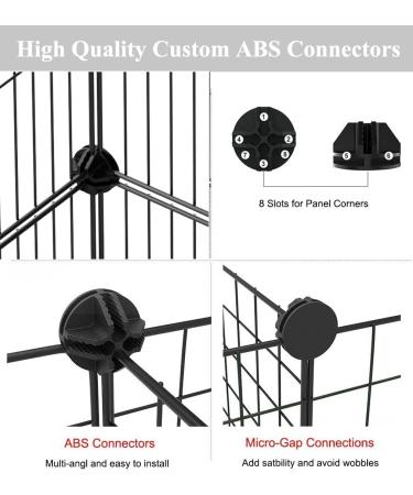 LANGXUN Small Animal Playpen | Portable Metal Wire Pet Playpen for Rabbits, Guinea Pigs, Puppies, and Kittens | Indoor & Outdoor Cage Fence (12 Panels) - Buy Online on SooperMarket.com
