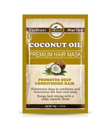 Difeel Premium Deep Conditioning Hair Mask - Coconut Oil 1.75 ounce (2-Pack)