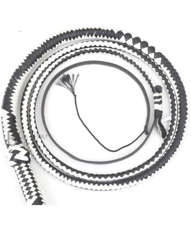 Genuine Cow Hide Leather Bullwhip 10ft 12 Plait - Black & White - Buy Online on SooperMarket.com