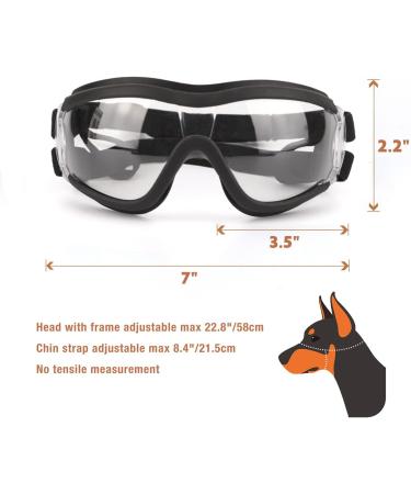 NAMSAN Dog Goggles Transparent Pet Sunglasses Waterproof Windproof Eye Protection for Large/Medium Dog Clear - Buy Online on SooperMarket.com